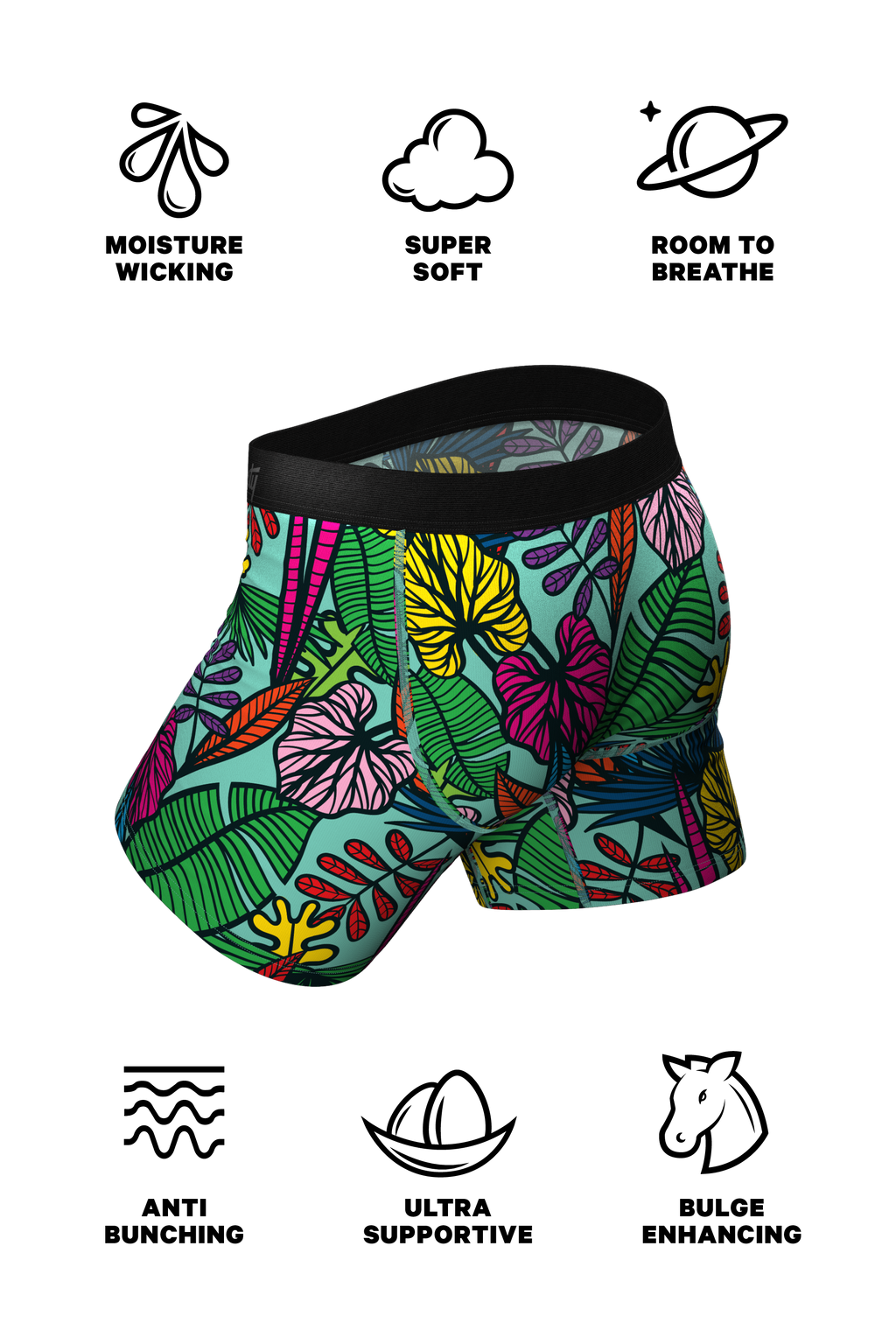 tropical green pouch underwear