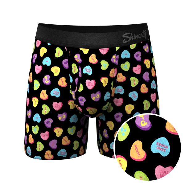 The Smooth Talker | Candy Hearts Ball Hammock® Pouch Underwear With Fly