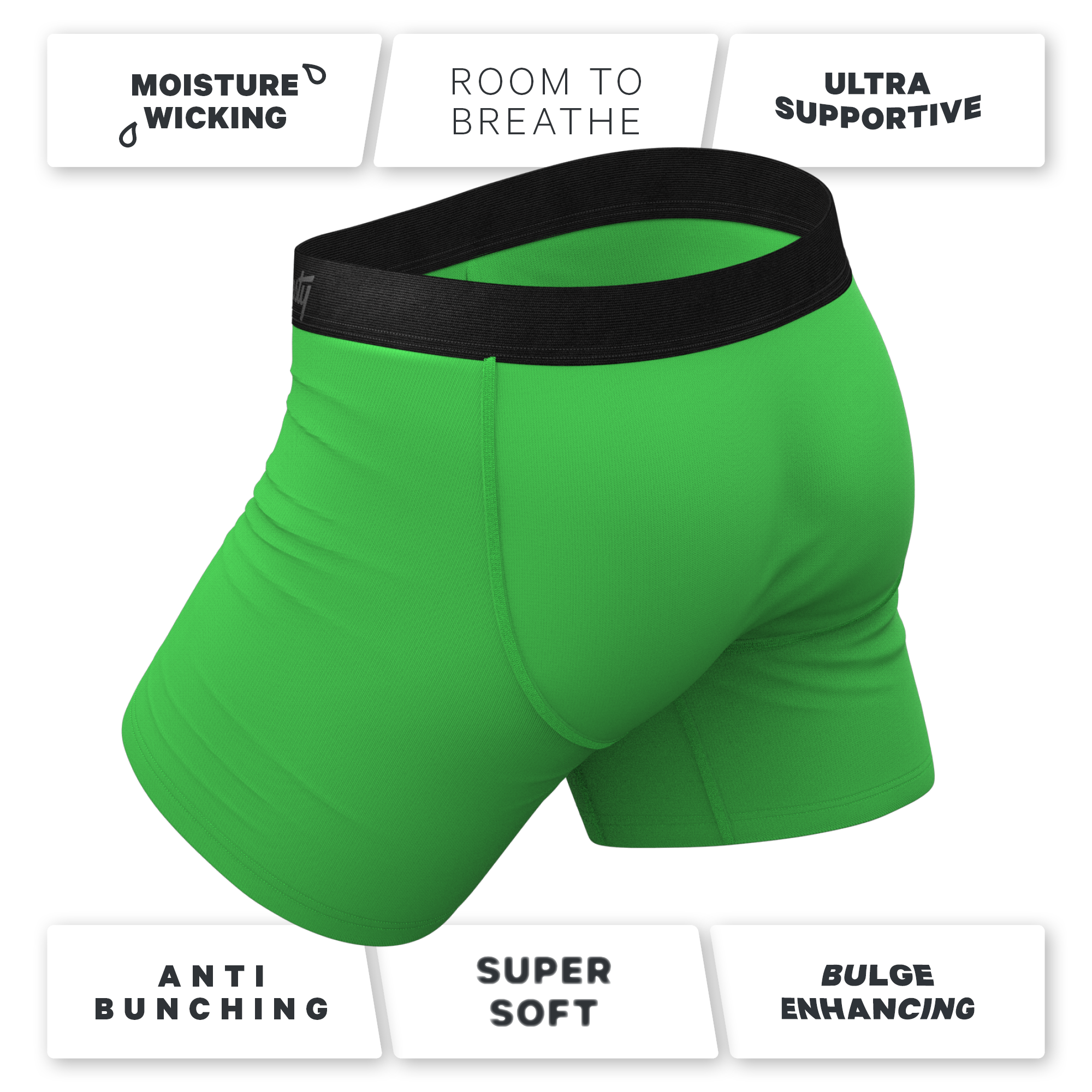 Shinesty® The Trouser Snake Stretch Boxer Briefs - Men's Boxers in Green