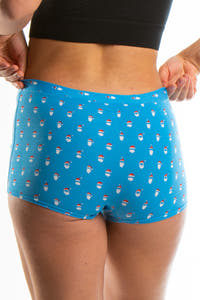 Comfy Holiday Santa Heads Boyshort Panties