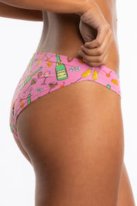 pink underwear printed champagne modal bikini