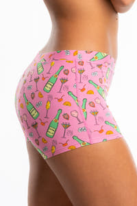 pink underwear printed champagne