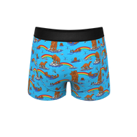 blue trunks with printed bear pouch trunks underwear 