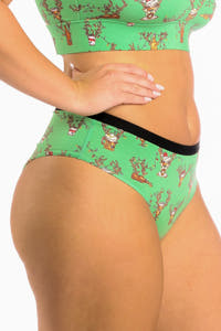 Green reindeer cheeky underwear