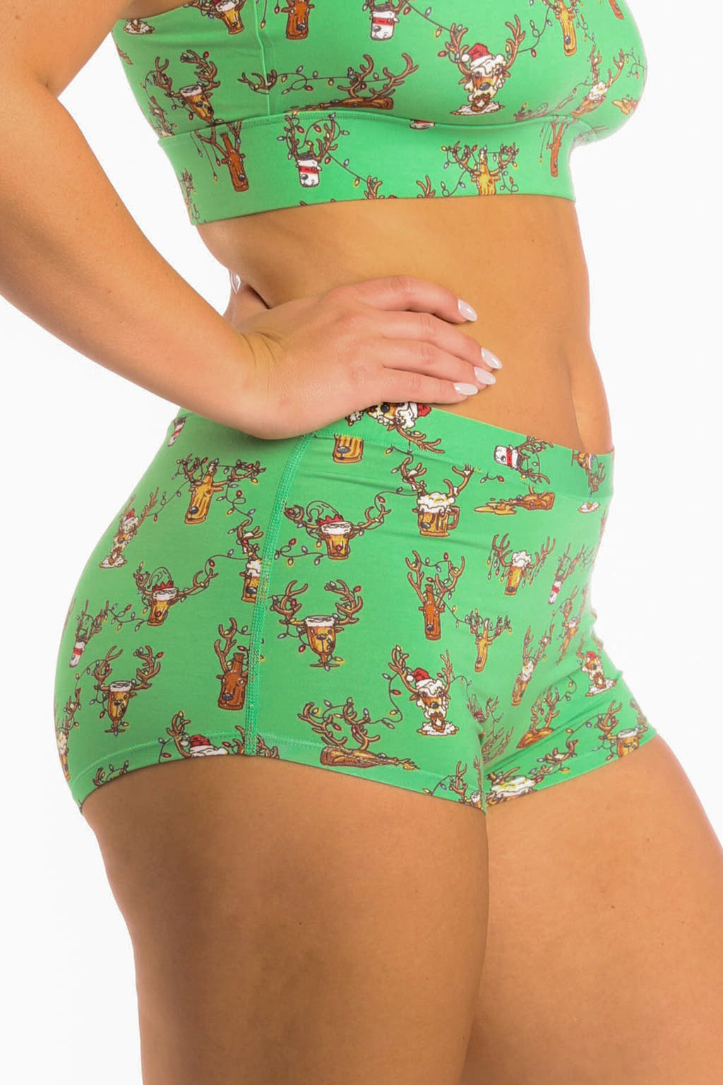 Green reindeer boyshort underwear