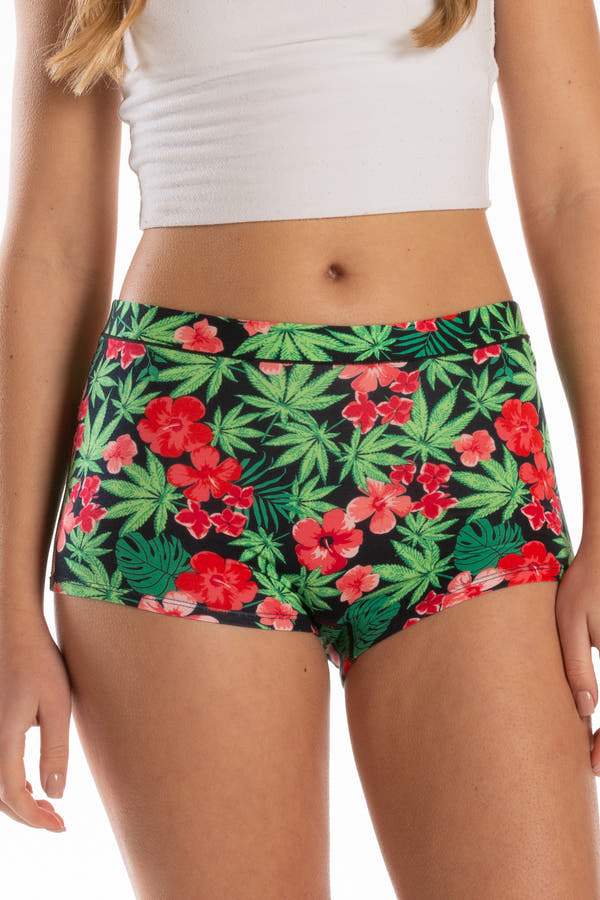 The Bongstera | Tropical Weed Modal Boyshort Underwear