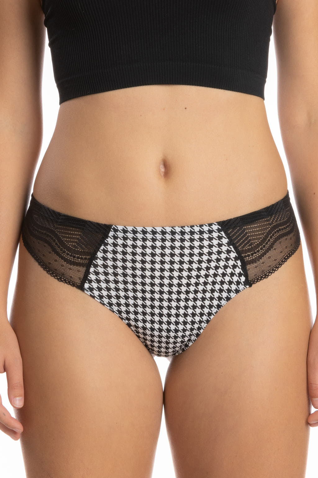 The Canine's Canine | Houndstooth Lace Thong