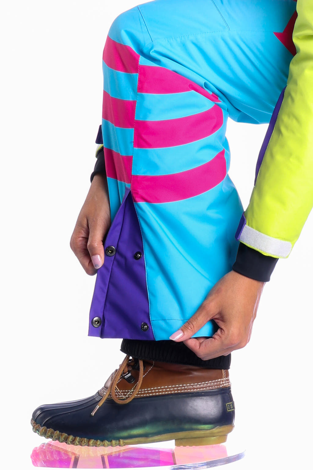 Women's colorful ski suit