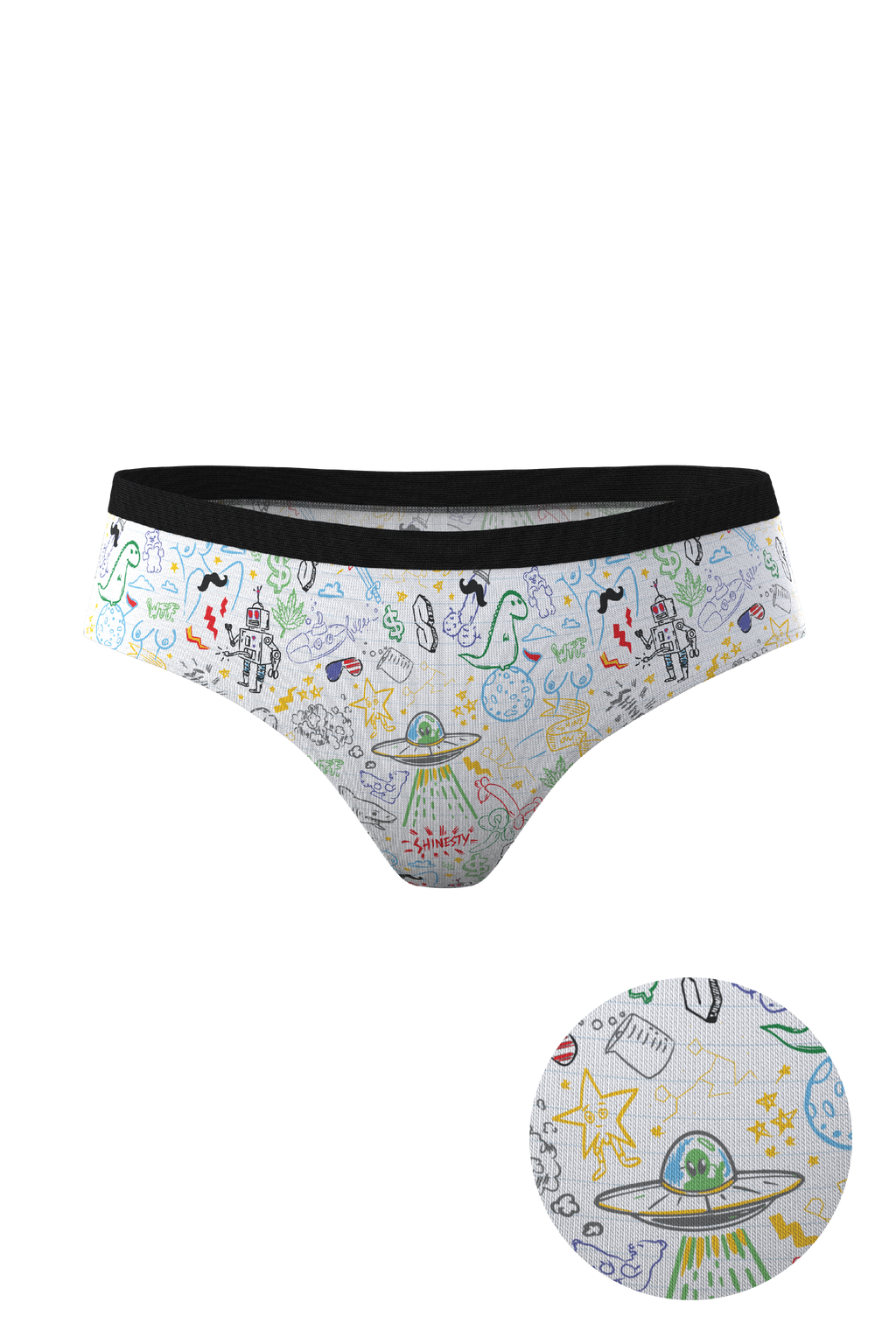 White doodle underwear for women