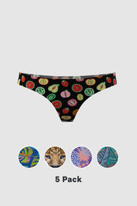 The Fruit Salad | Tropical Seamless Thong 5 Pack