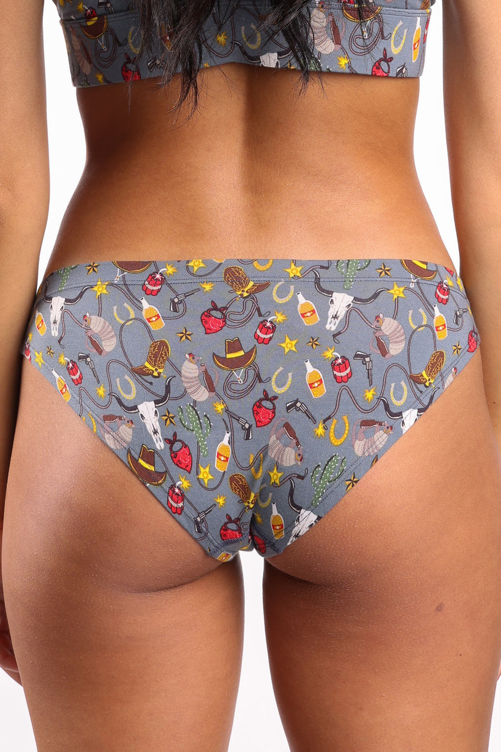 Gray giddy up bikini underwear