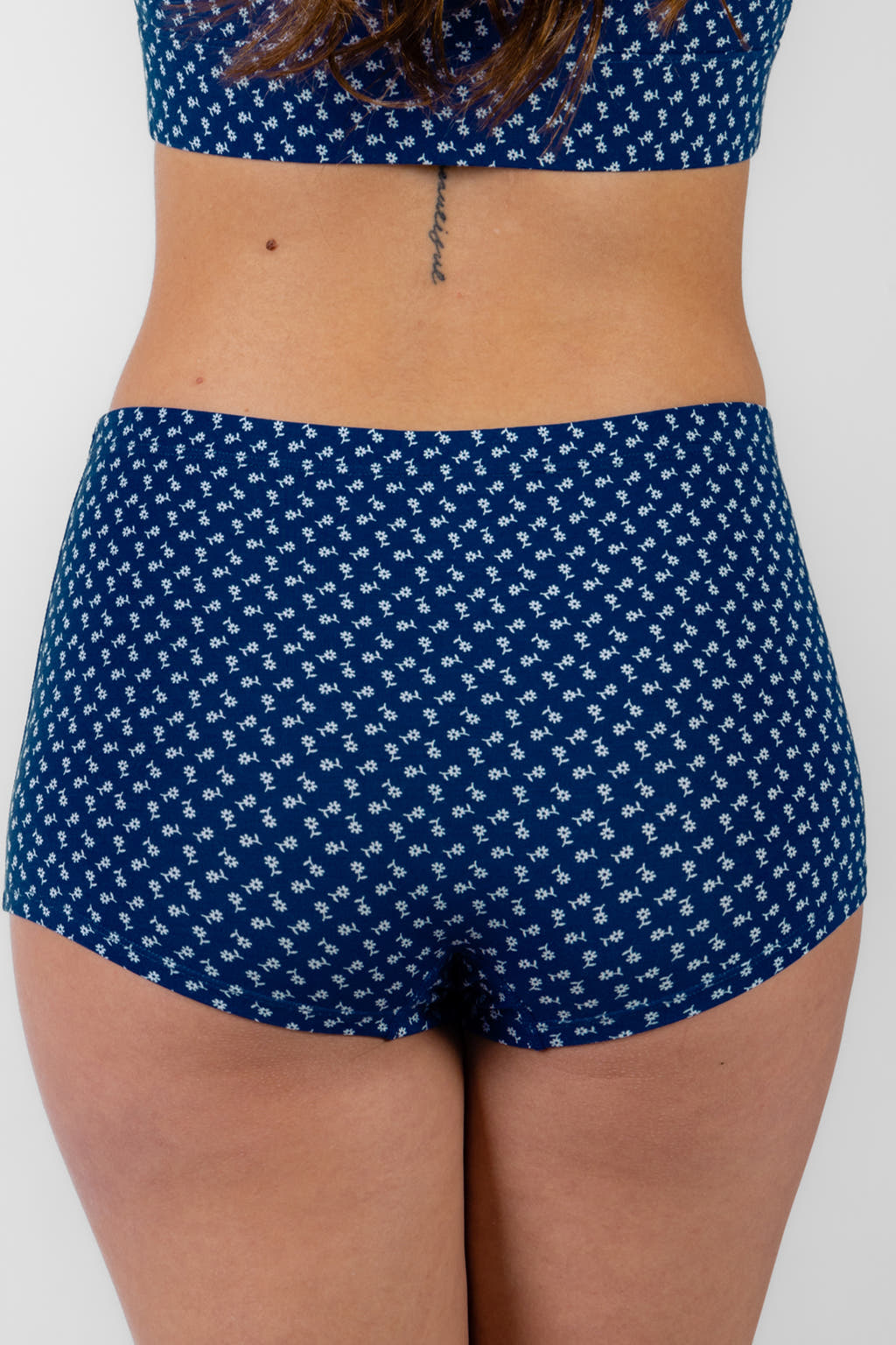 Navy blue and white boyshort