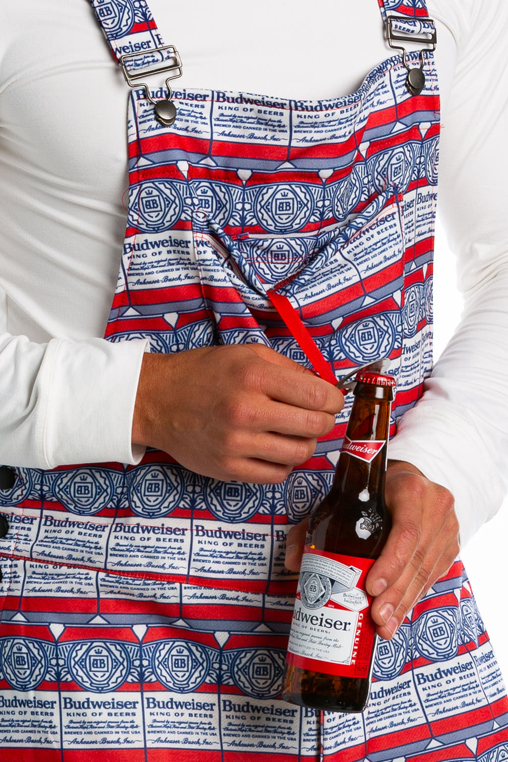 budweiser beer can pajama overalls