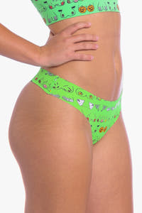 Green halloween seamless thong