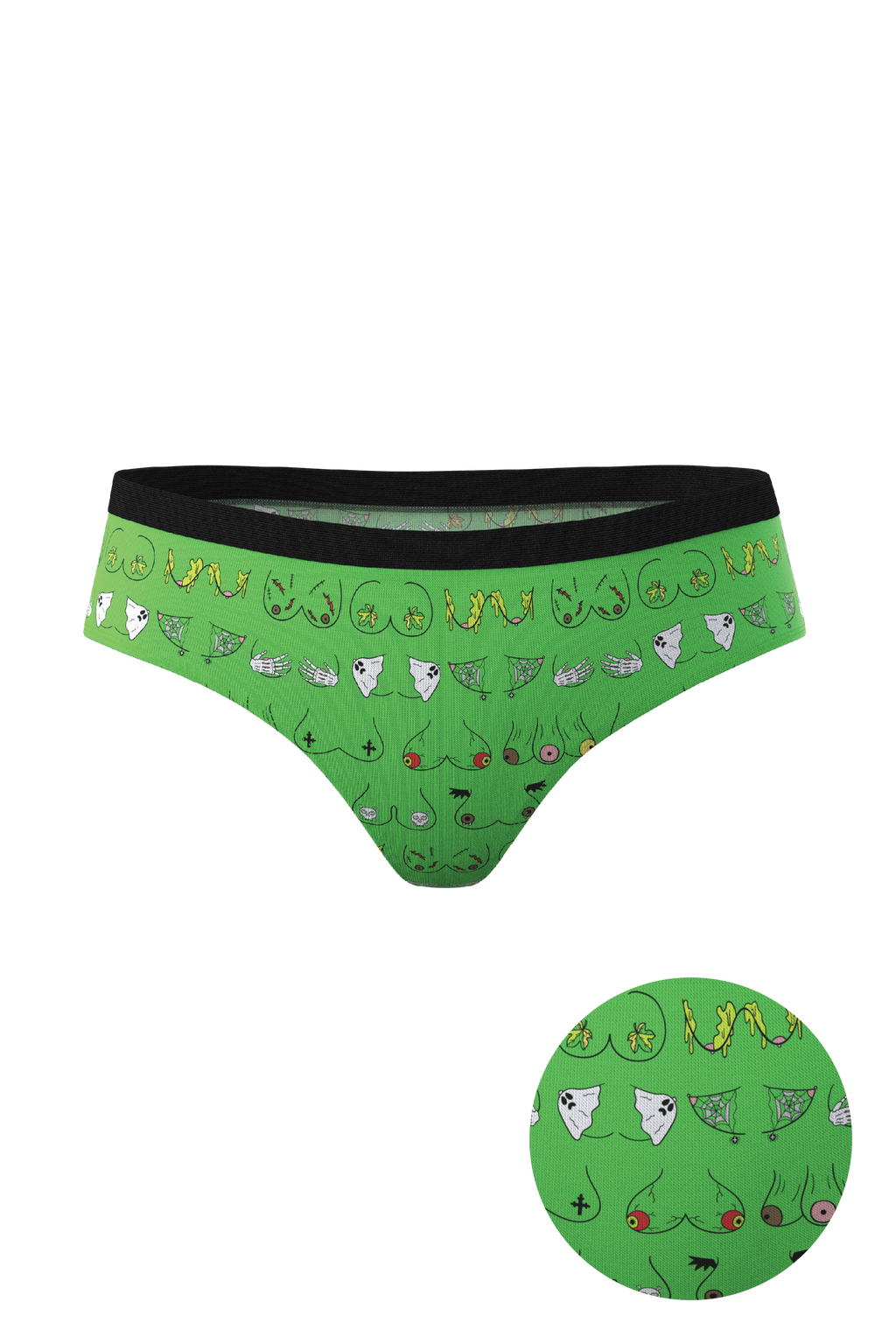 Haunted green women cheeky underwear