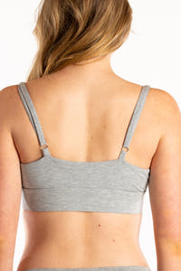 comfy heather grey strappy bralette