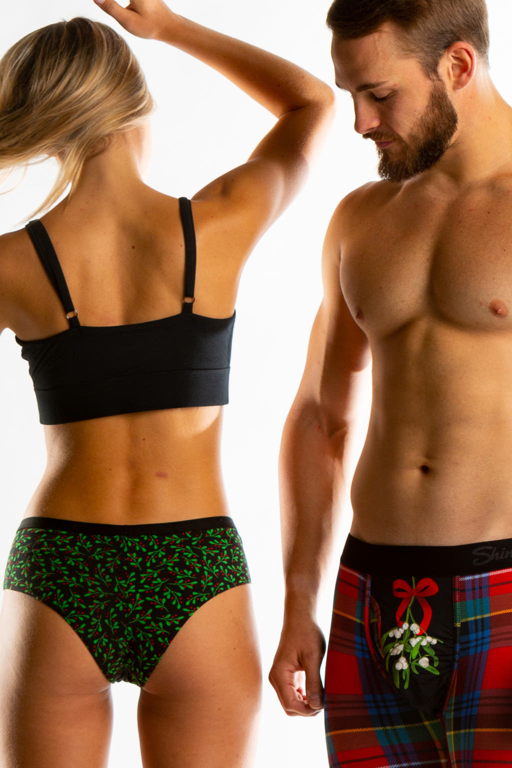 Couples Matching Christmas Mistletoe Underwear