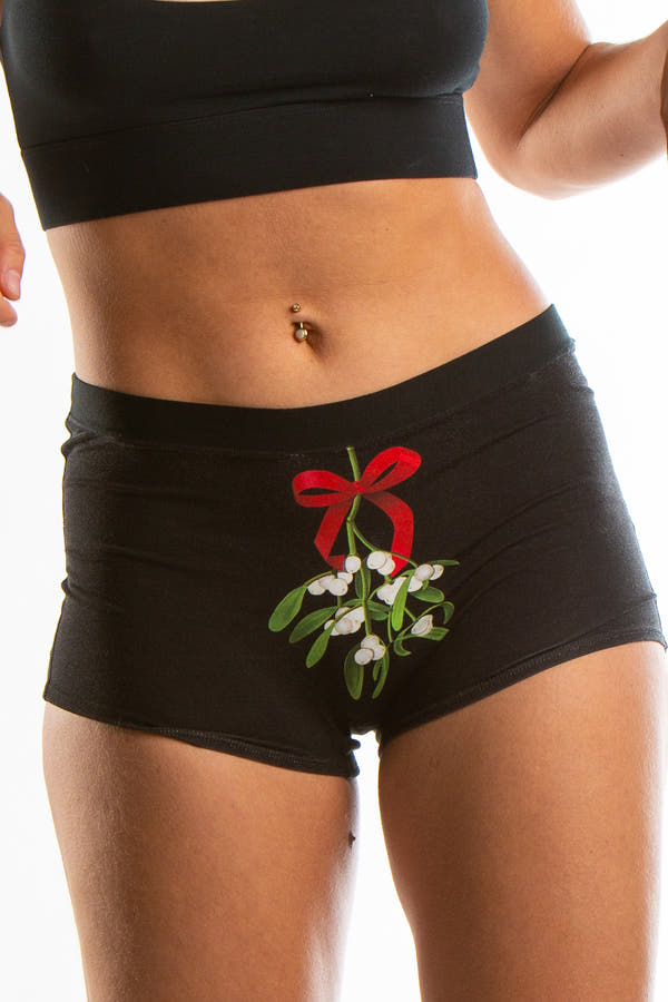 Kiss Me There Mistletoe Boyshort Underwear