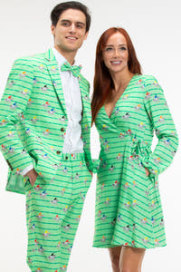 couple derby horse racing stripe clothes