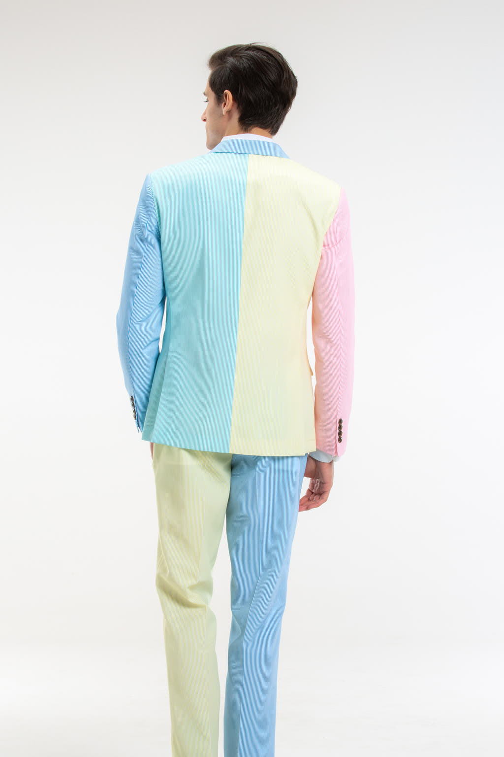 pastel stripe suit for men