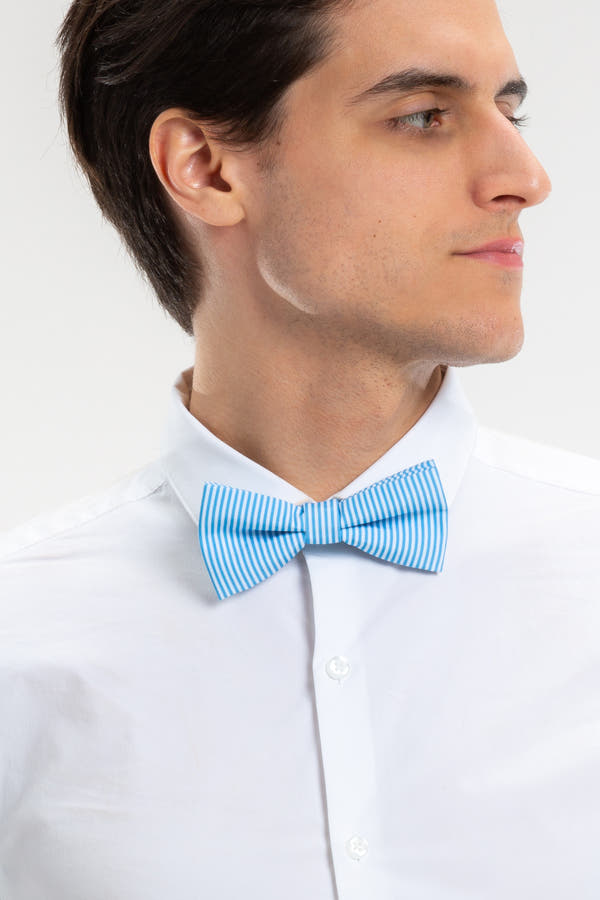 The Millionaires Row | Derby Blue Stripe Bow Tie