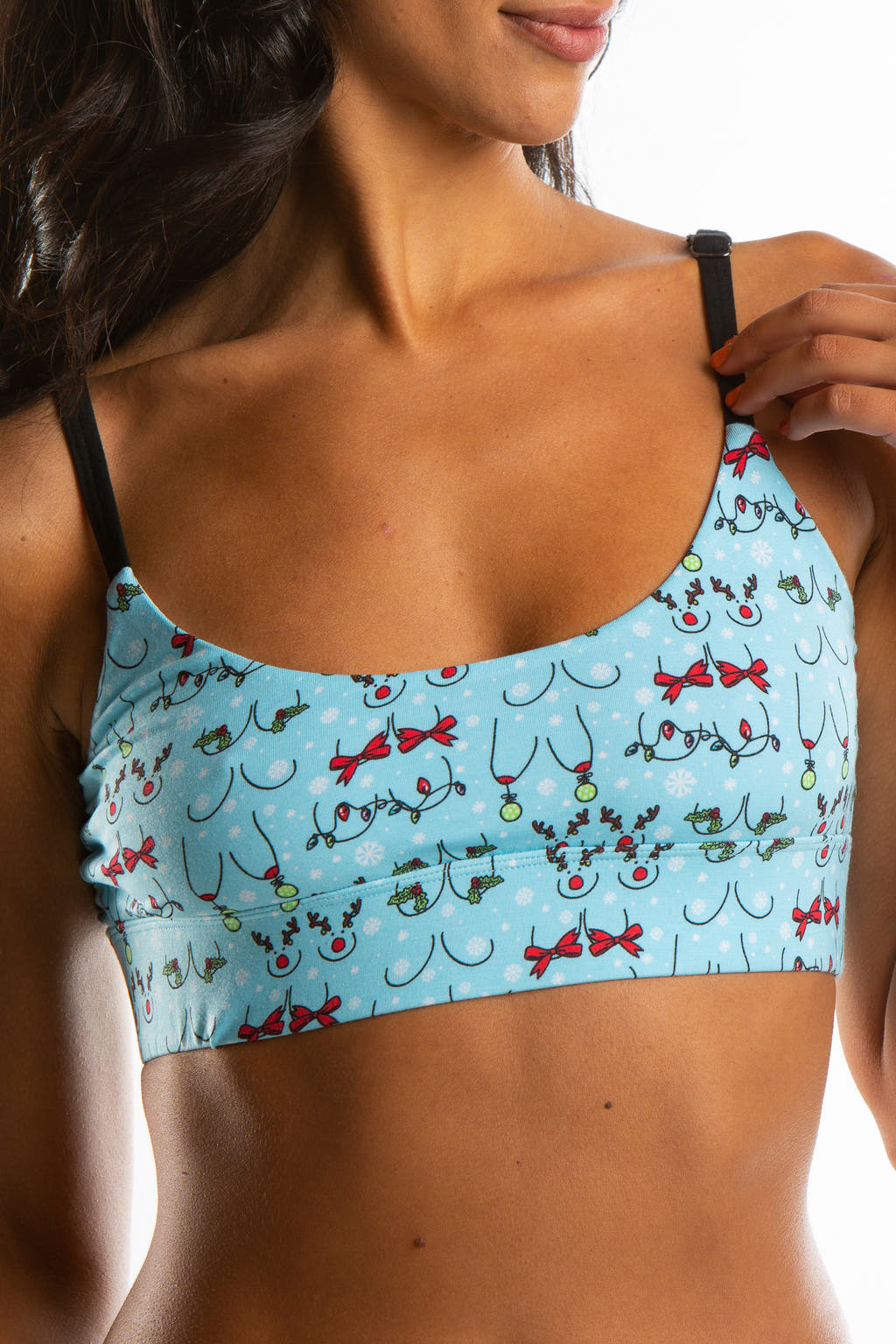 cute boobie print bralette