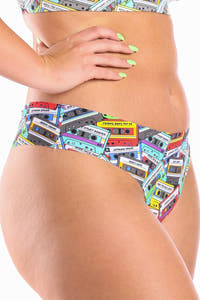 Colorful cassette tapes seamless thong