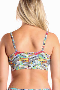 Colorful cassette tapes bralette