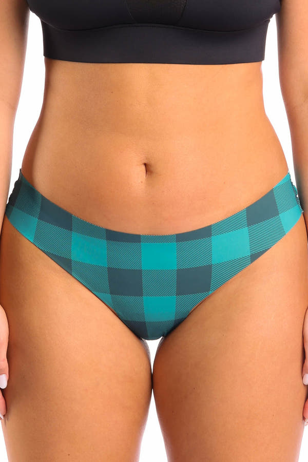 The Plaid And Simple | Green Buffalo Check Seamless Thong