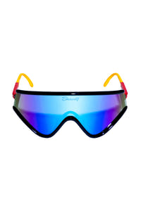 Retro blue reflective sunglasses 
