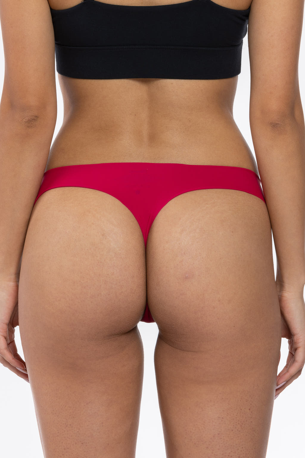 Dark red seamless thong