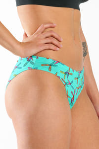 Comfy green with colorful scissor bikini underwear