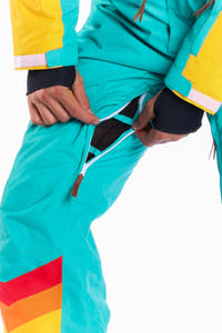 Men turquoise retro ski suit
