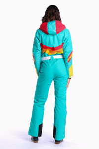 Women turquoise ski suit