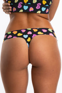 women's seamless thong candy hearts printed