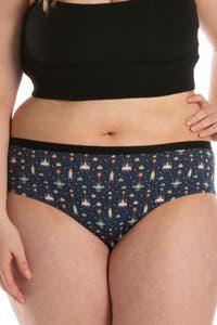 comfy spaceship print cheeky underwear