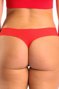 womens red santa thong