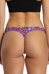 A close-up of Halloween candy printed seamless thong.