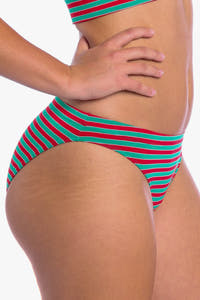 Green and red striped bikini underwear