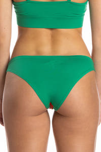 Close-up of woman's butt in festive holiday bikini undies, part of The Unwrap Me | Christmas Present Bikini Underwear collection by Shinesty.