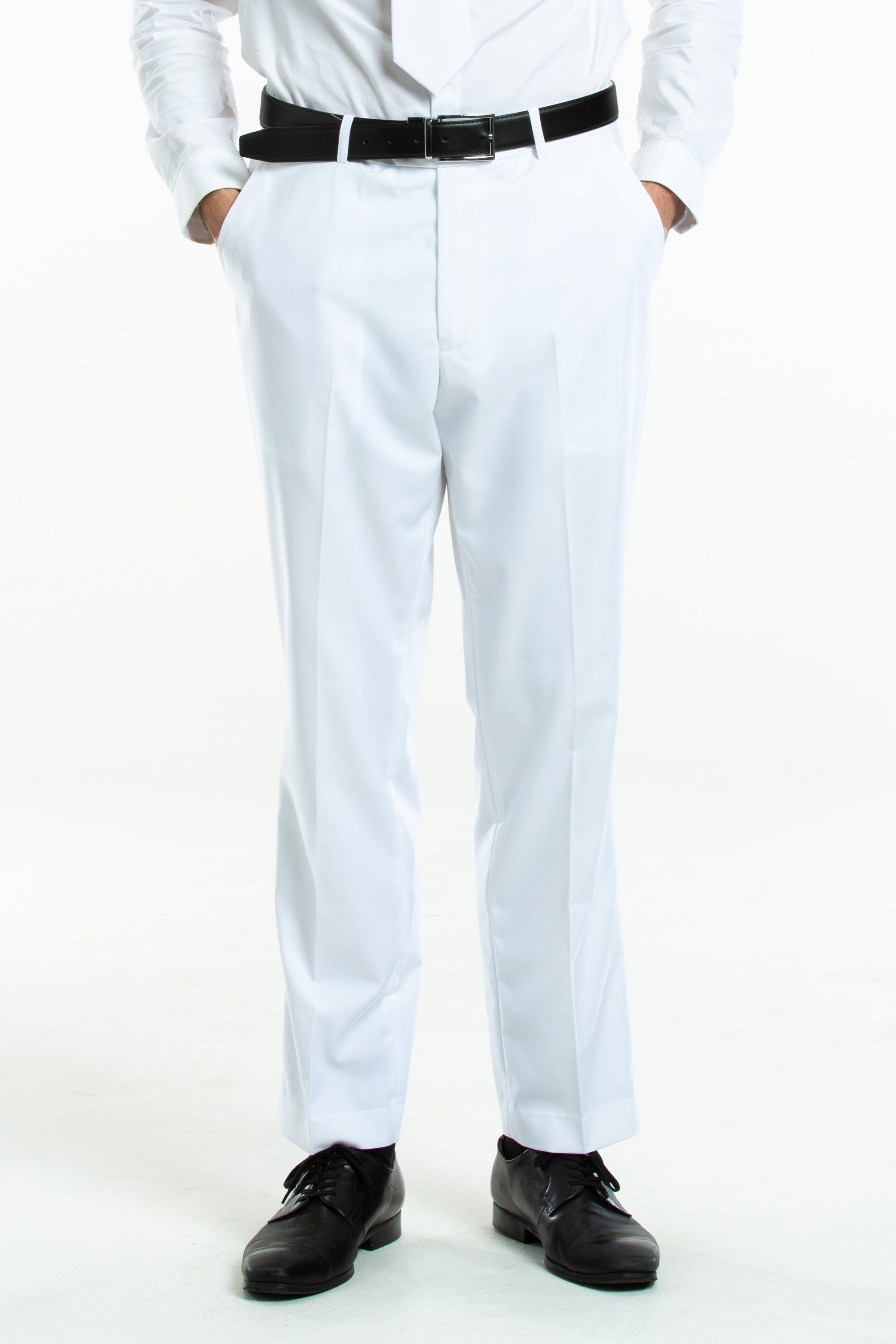 Slim Stretch Marle Tailored Pant - Winter White - Slim Stretch