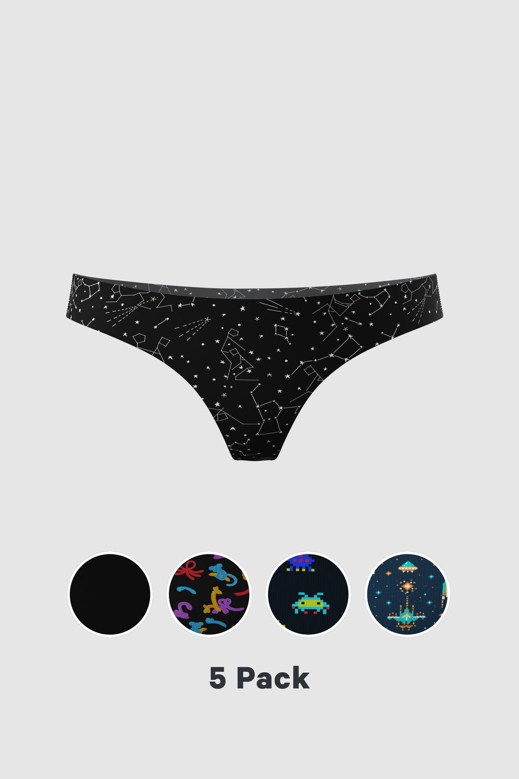 The Woman On The Moon | Space Seamless Thong 5 Pack