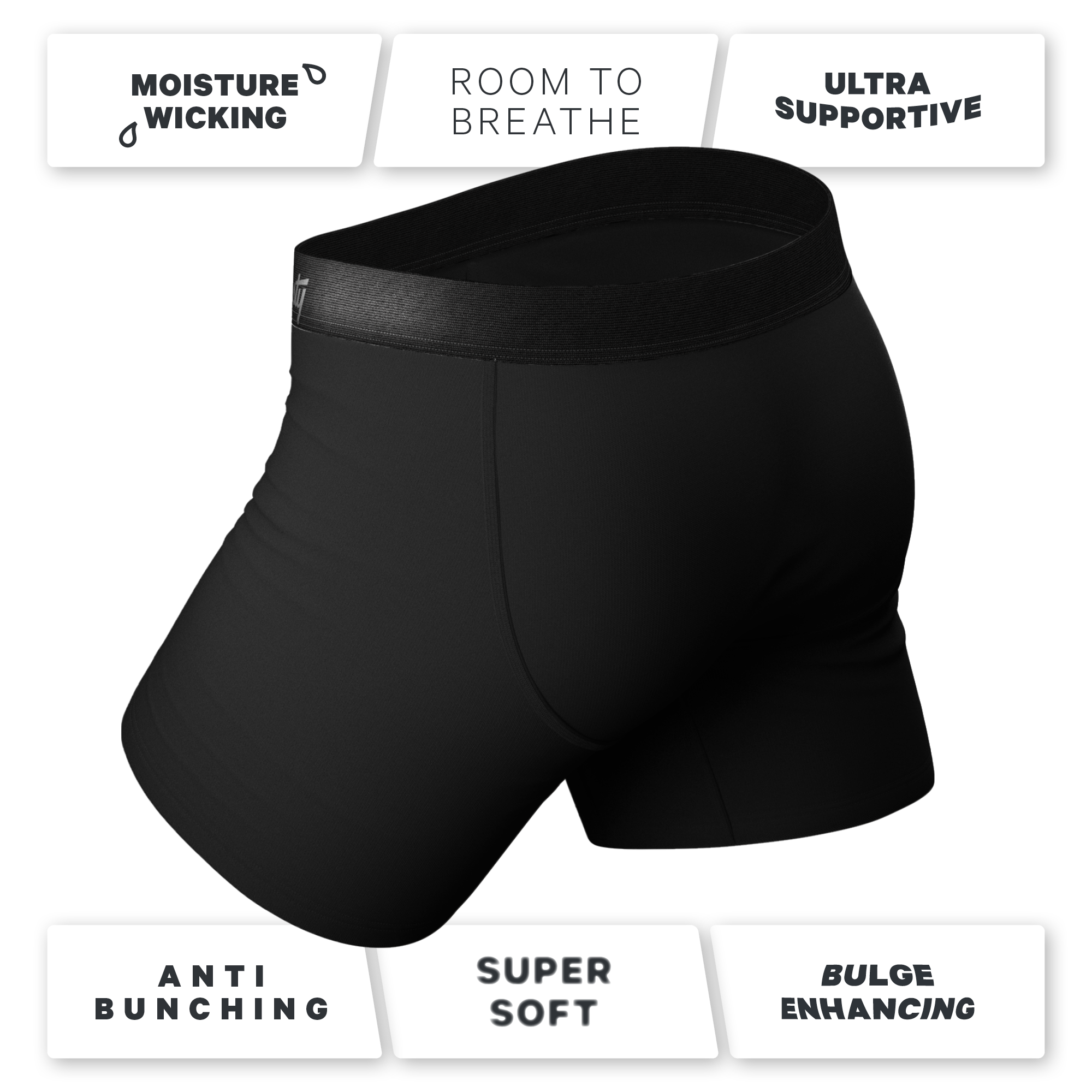 The Threat Level Midnight - Shinesty Black Ball Hammock Pouch Underwear XL