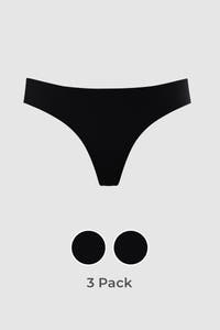 The Three Peat | Black Seamless Thong 3 Pack