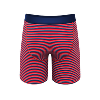 Super soft red stripe underwear with fly 