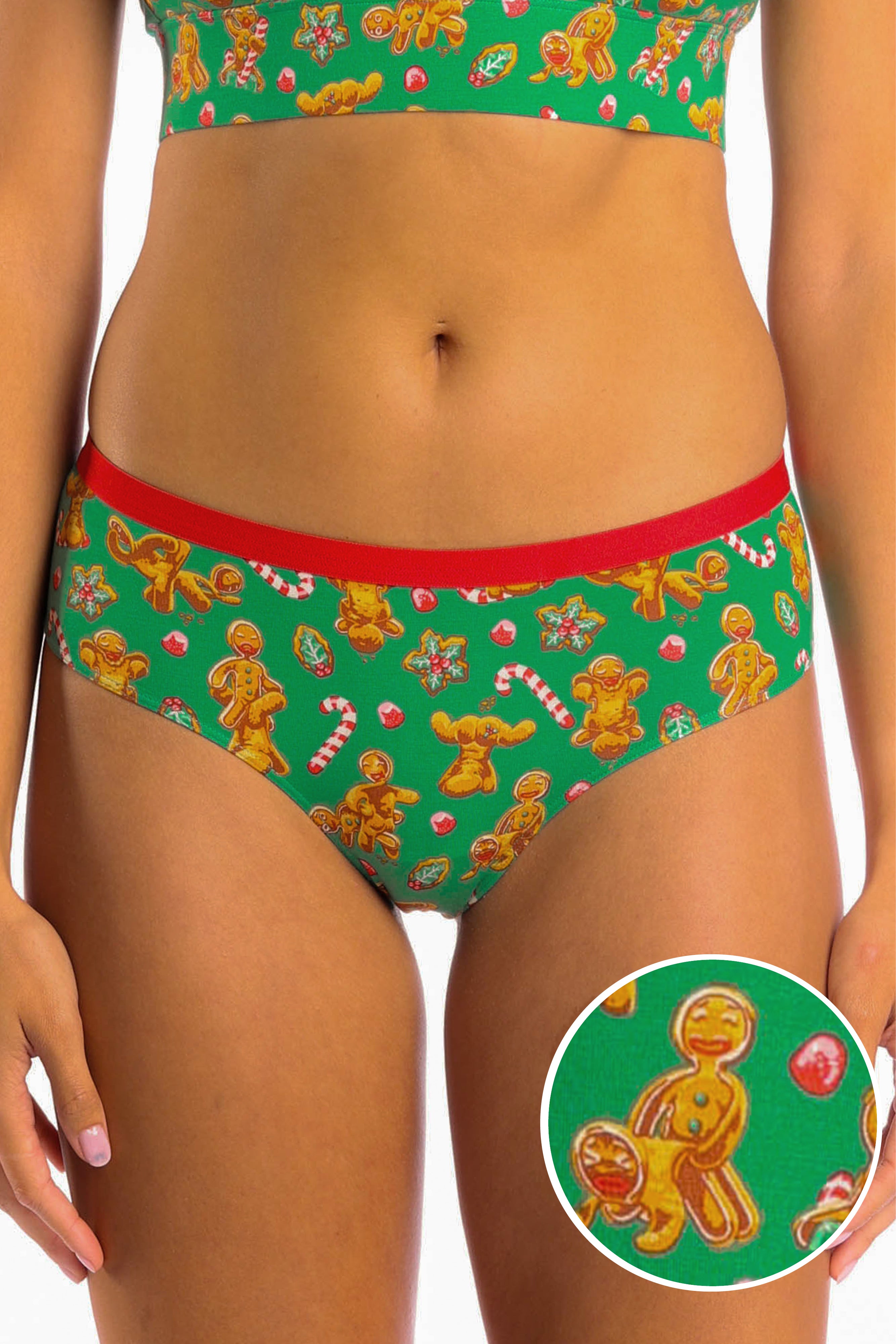  Underwear Women, Hipster Panties, Ultra Soft, Christmas  Gingerbread Man Letters : Clothing, Shoes & Jewelry