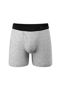 mens grey boxer with fly