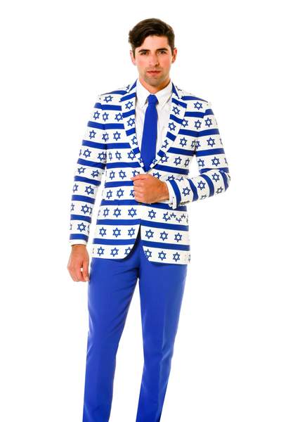 White And Blue 3 Piece Hanukkah Suit