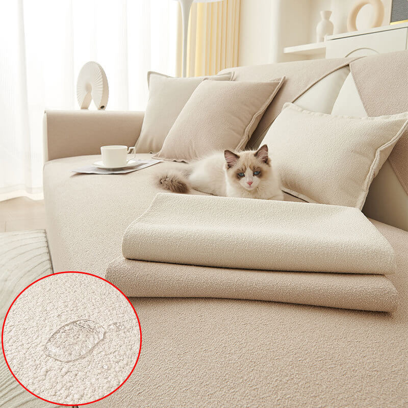Non-slip Sofa Cushion With Knitted Embroidery And Lace Edging - Prevents  Pet Shedding And Dust Mats - Includes Backrest Throw Pillow Cover And  Armrest Towel - Temu