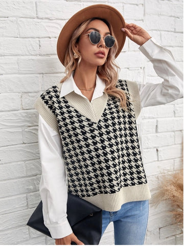 Woman in knit vest